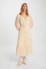 Morgan Vestido comprido fluido Tostado