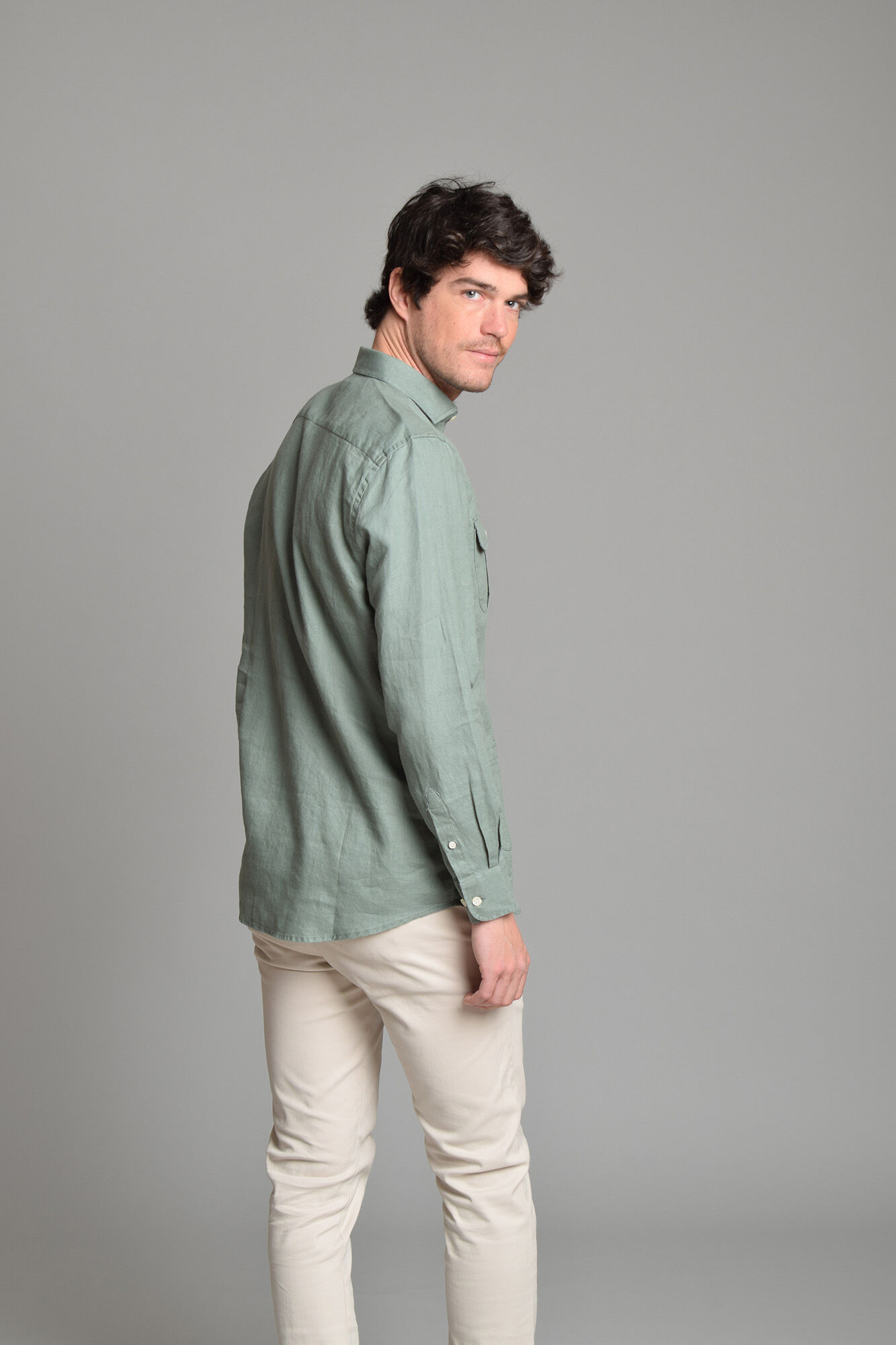 Cloking Regular fit casual guayabera Green