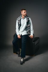 OOTO Camisa oxford lisa Azul