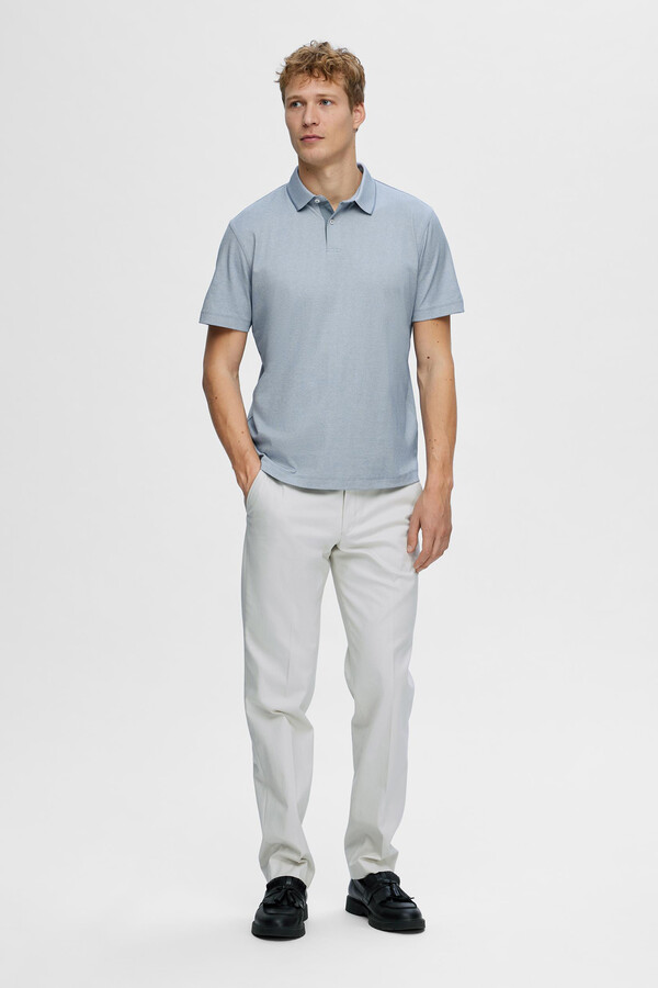 Cortefiel Short-sleeved polo shirt made with organic cotton Blue