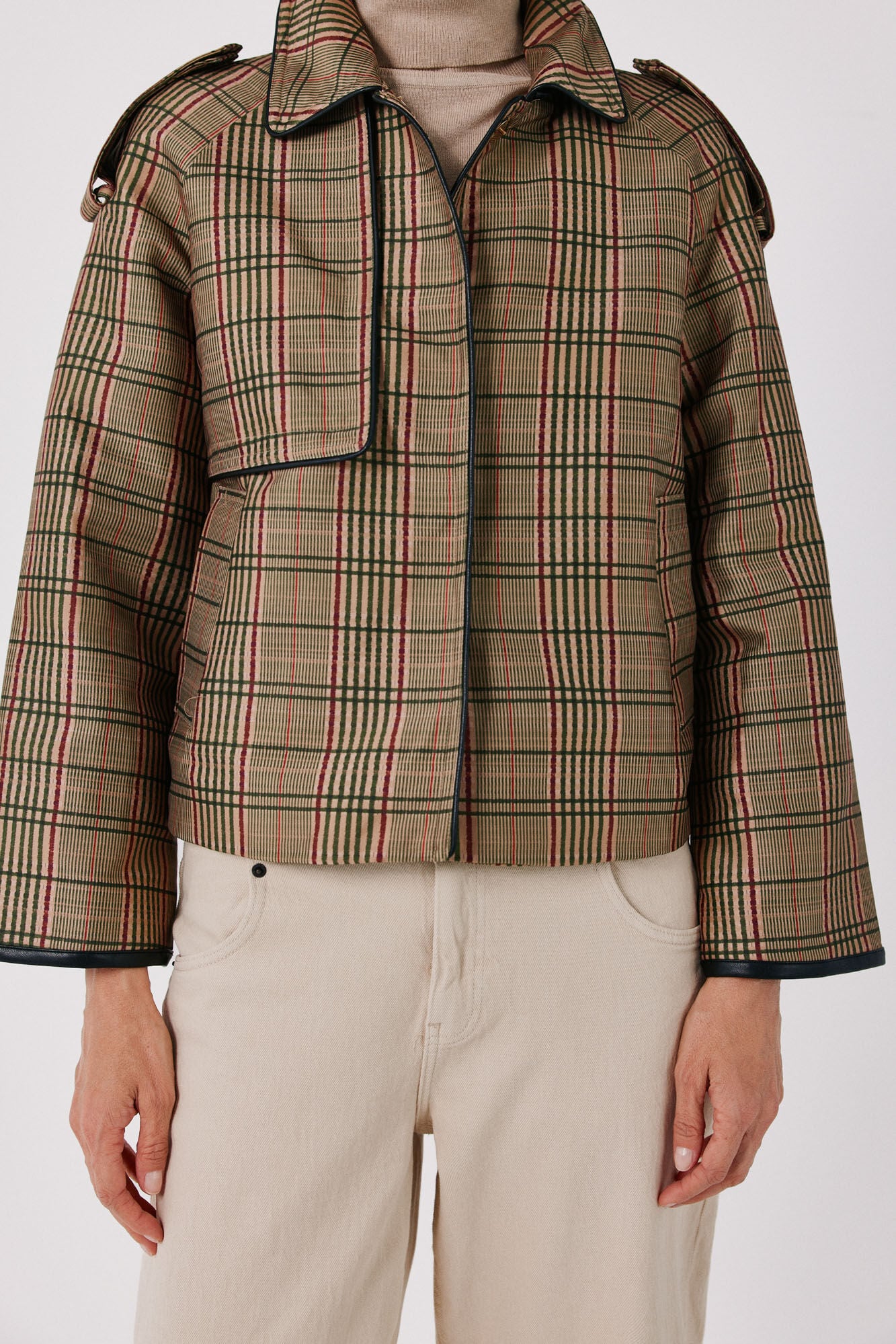 Cortefiel Satin-finish short trench Multicolour