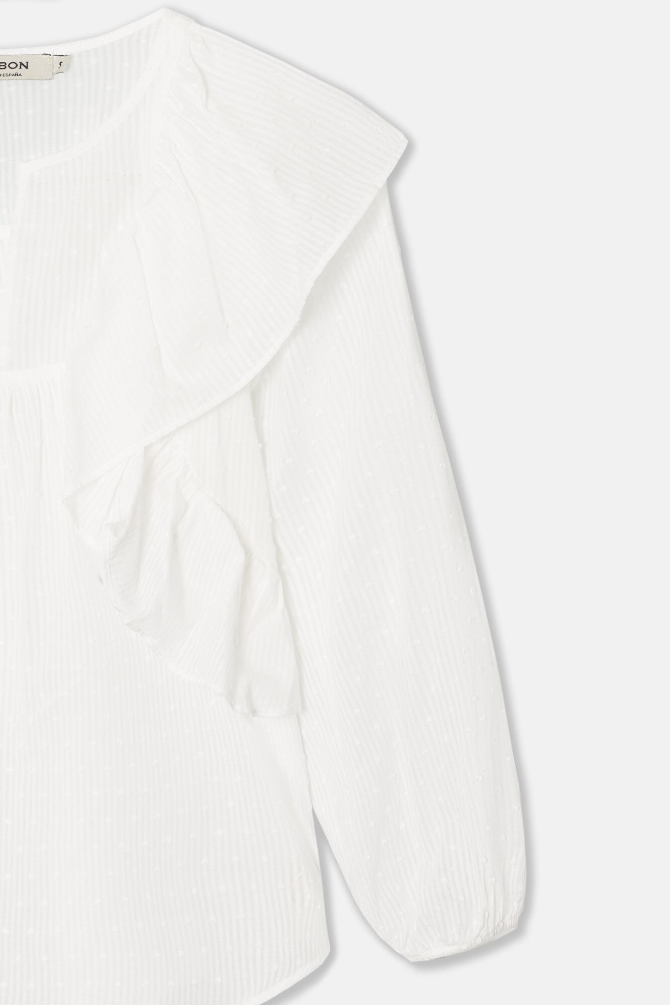 Silbon Blusa de folhos plumeti  Branco