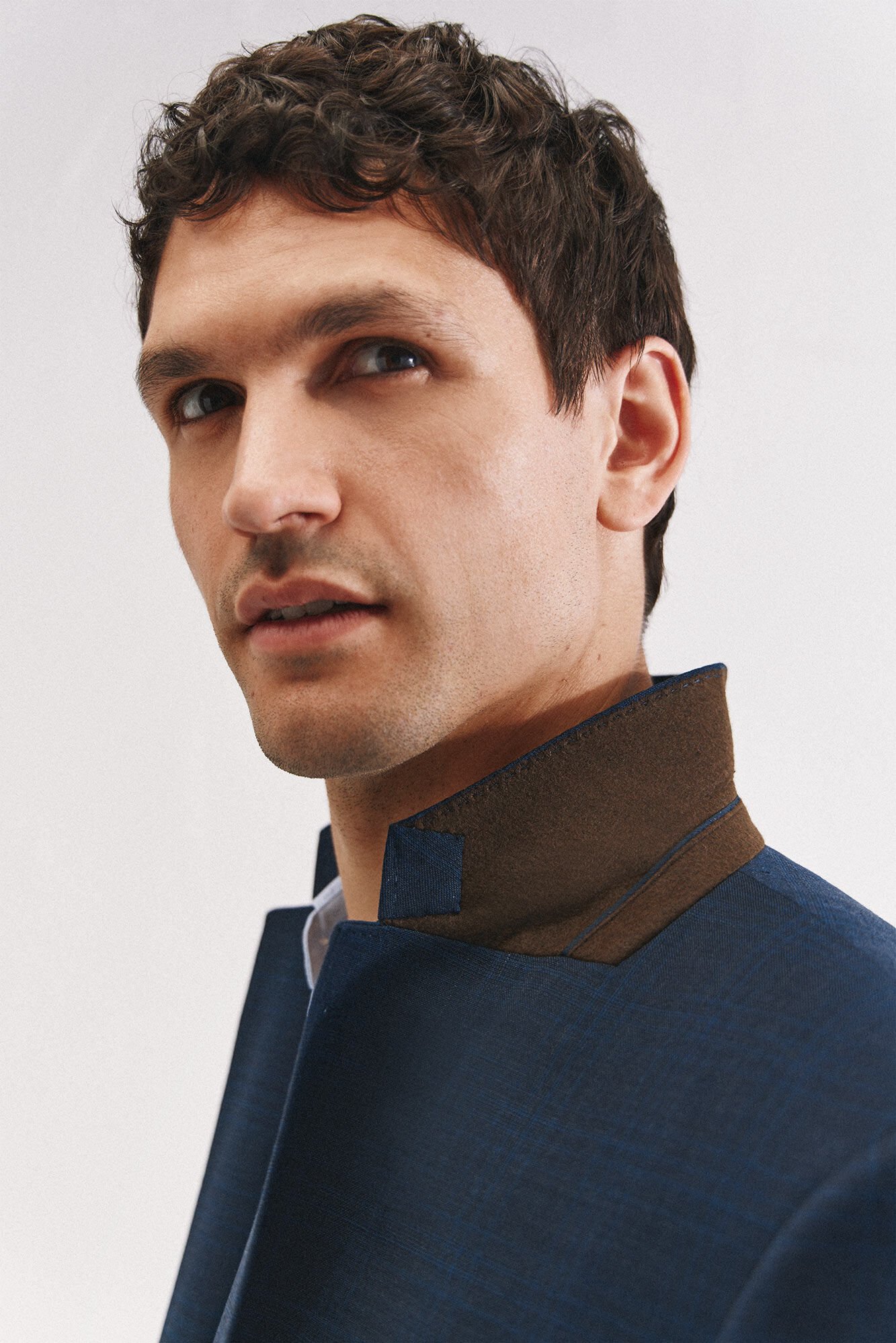 Cortefiel Slim fit blue checkered blazer Blue