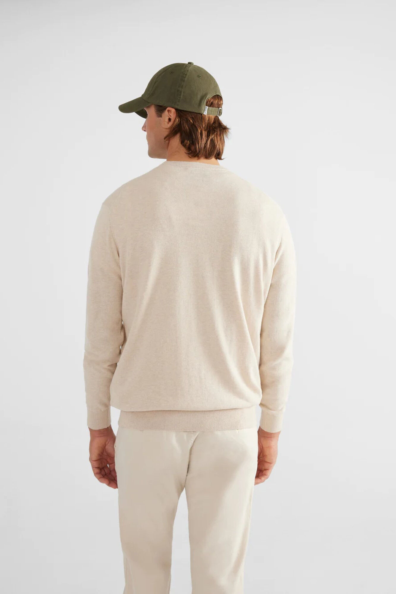 Silbon Plain light beige crew neck jumper Beige