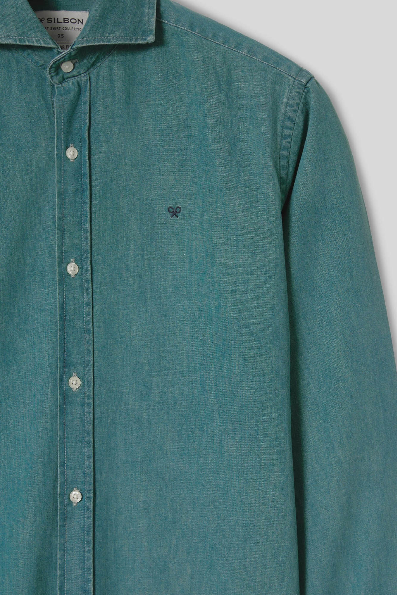 Silbon Camisa sport vaquera azul claro regular fit Azul