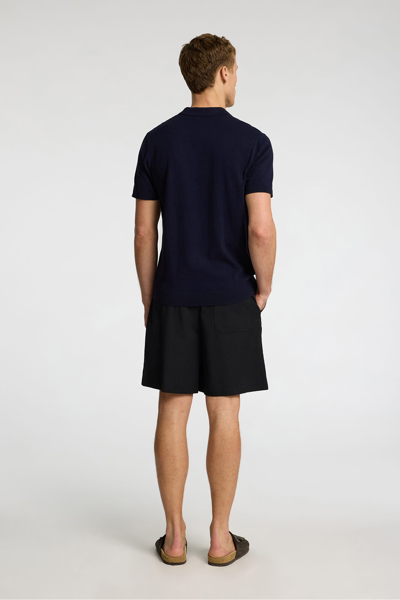 Selected Polo manga curta em malha Azul