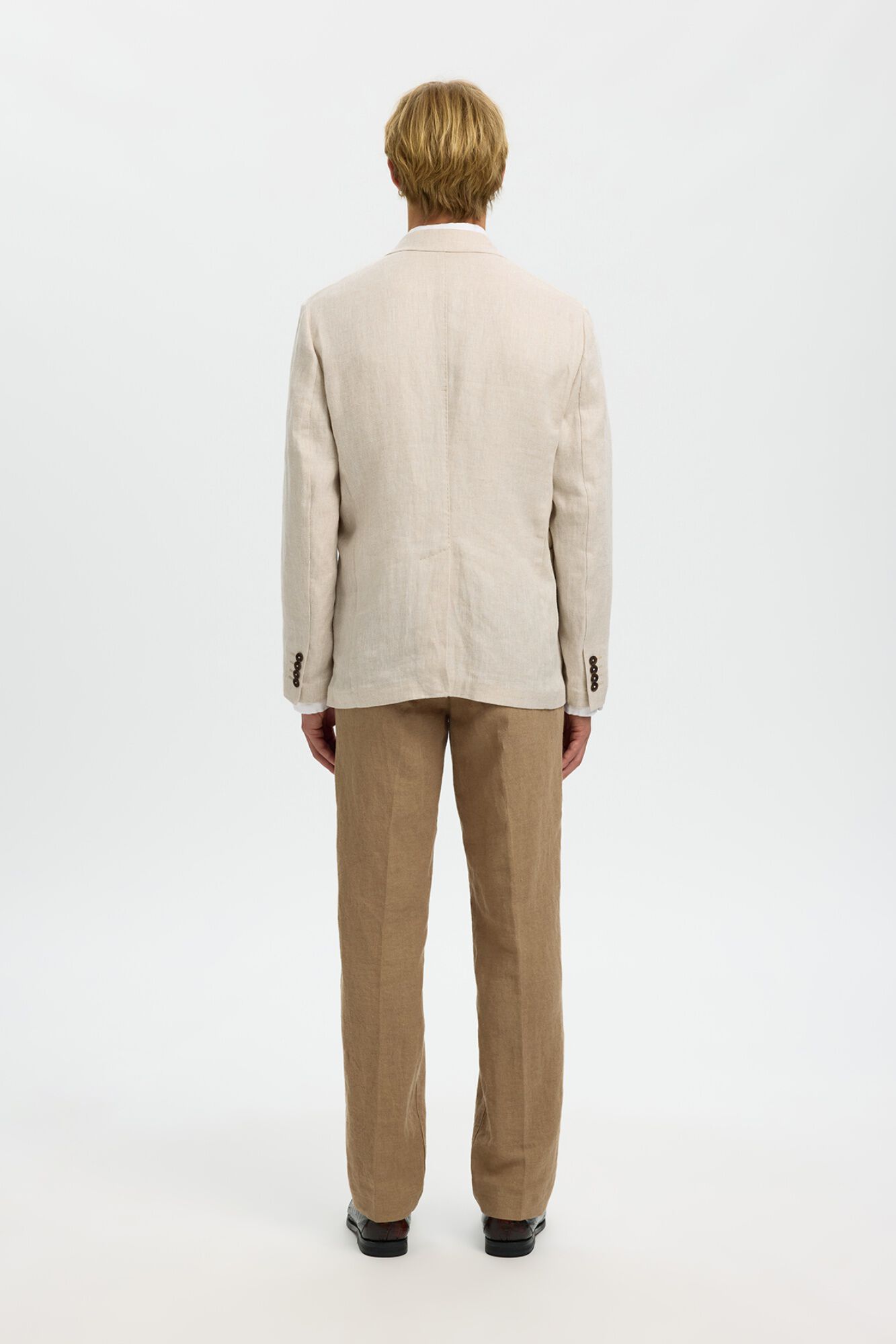 Selected Casaco de linho com aba Tostado