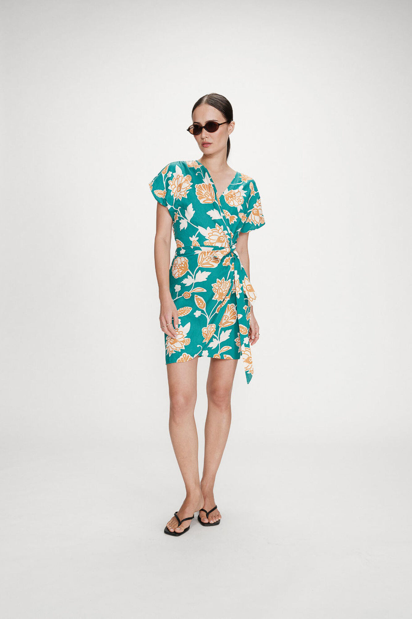 Grace & Mila Vestido curto estampado floral Velora Verde