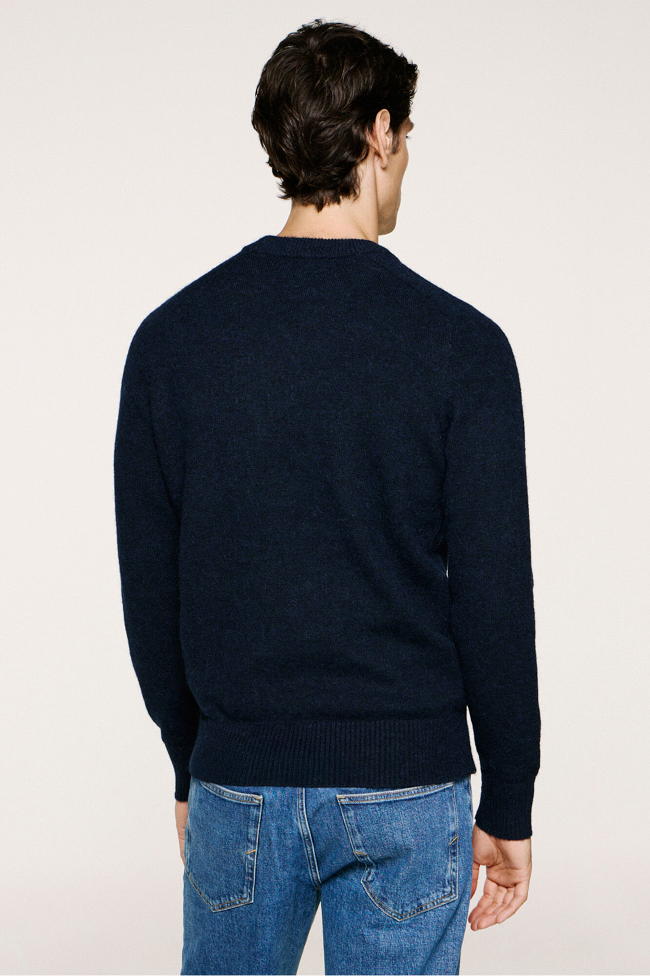 Selected Camisola de l&atilde; e alpaca  Azul