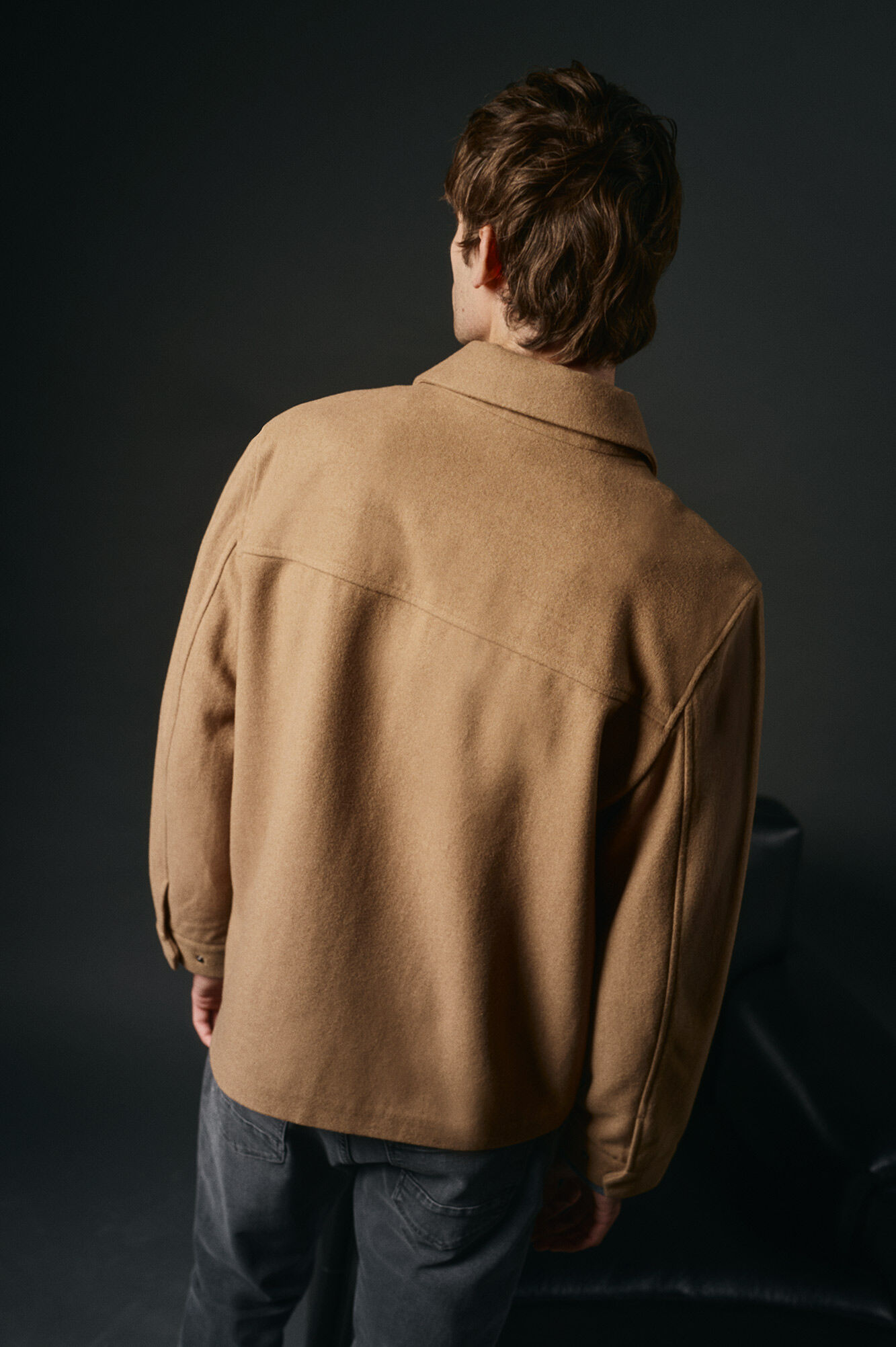 OOTO Blus&atilde;o de mistura de l&atilde; Castanho