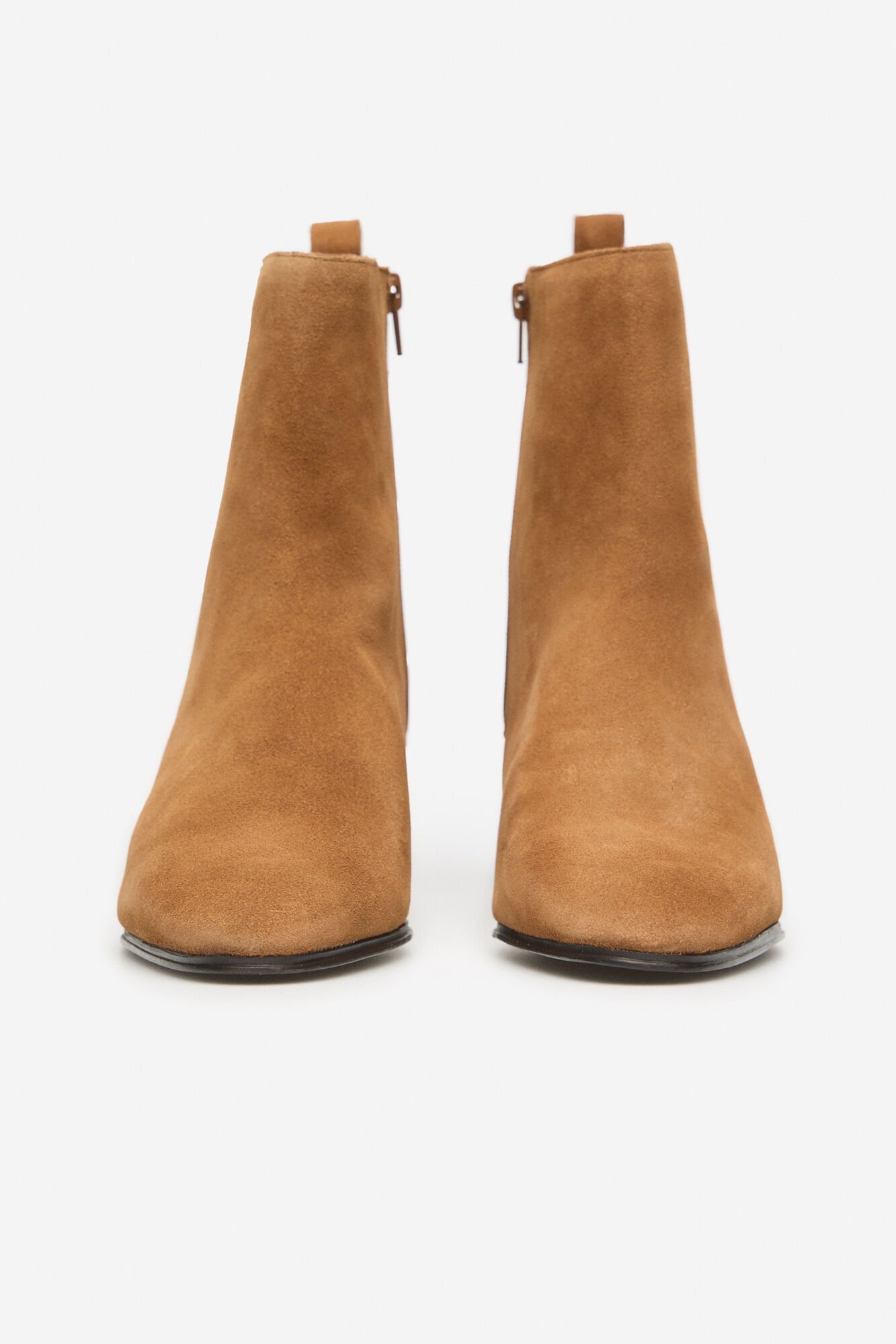 Cortefiel Suede split leather boot Nude