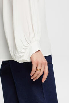 Cortefiel Satin-finish blouse with viscose White