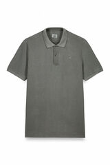 OOTO Camisa polo piqué lavada com bordado de avião Verde