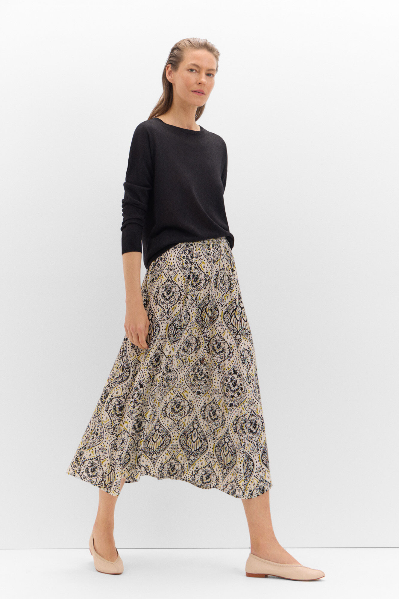 Cortefiel Metallic knit jumper Black