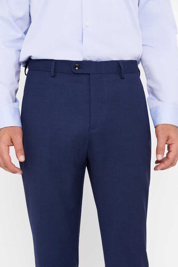 Cortefiel Coolmax® birdseye weave trousers Blue