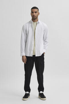 Cortefiel Camisa slim fit de algodão orgânico Branco