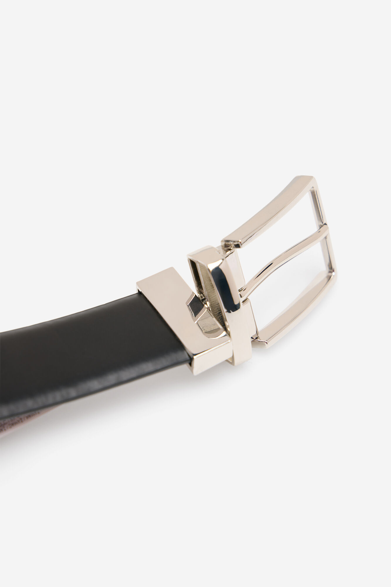 Cortefiel Reversible leather belt Black