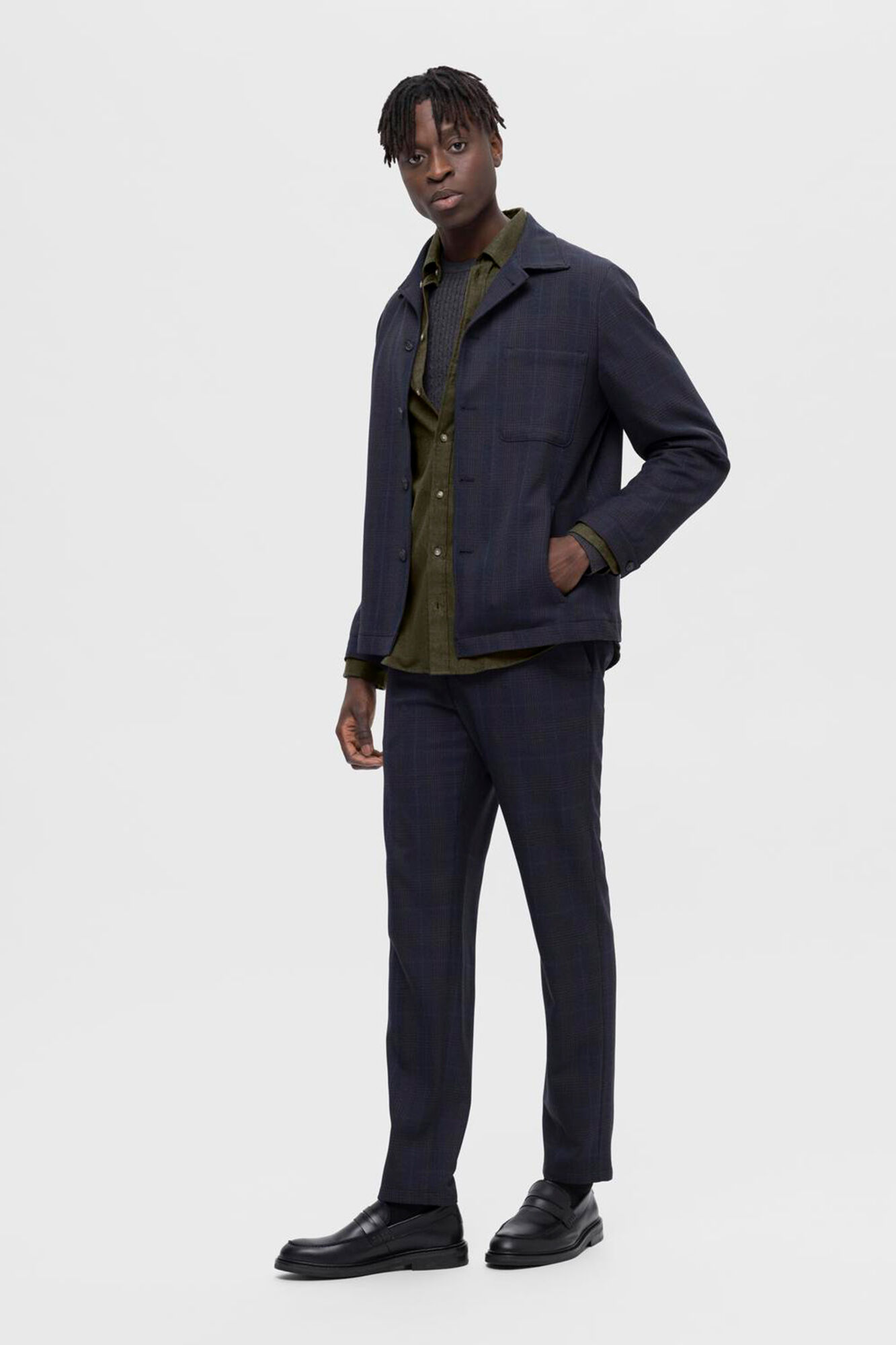 Selected Camisa de manga comprida com corte slim Verde