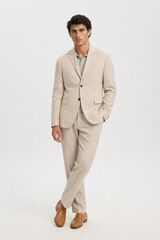 Selected Cal&ccedil;a de linho de vestir Tostado