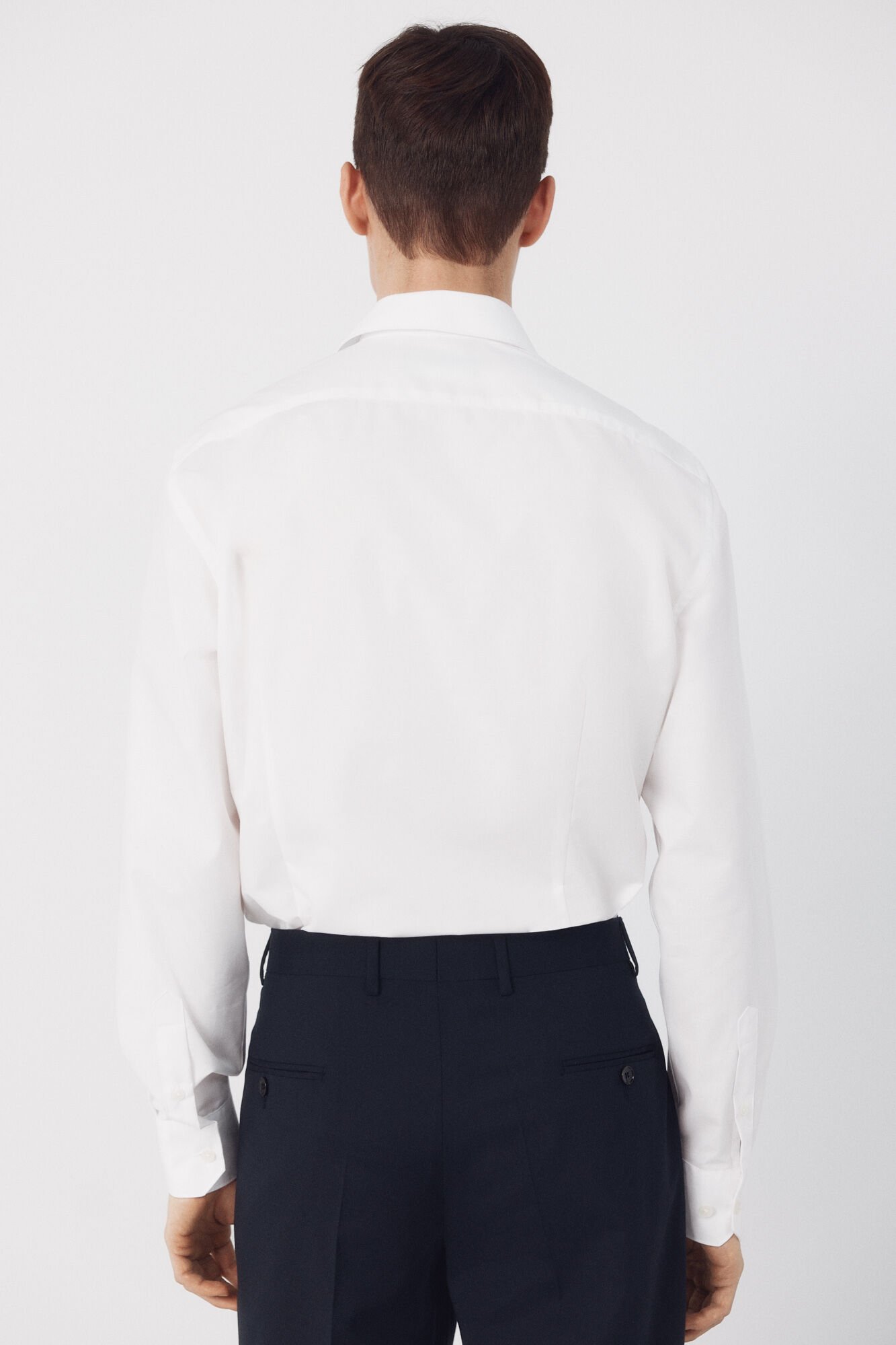 Cortefiel Slim fit easy-iron ottoman dress shirt White