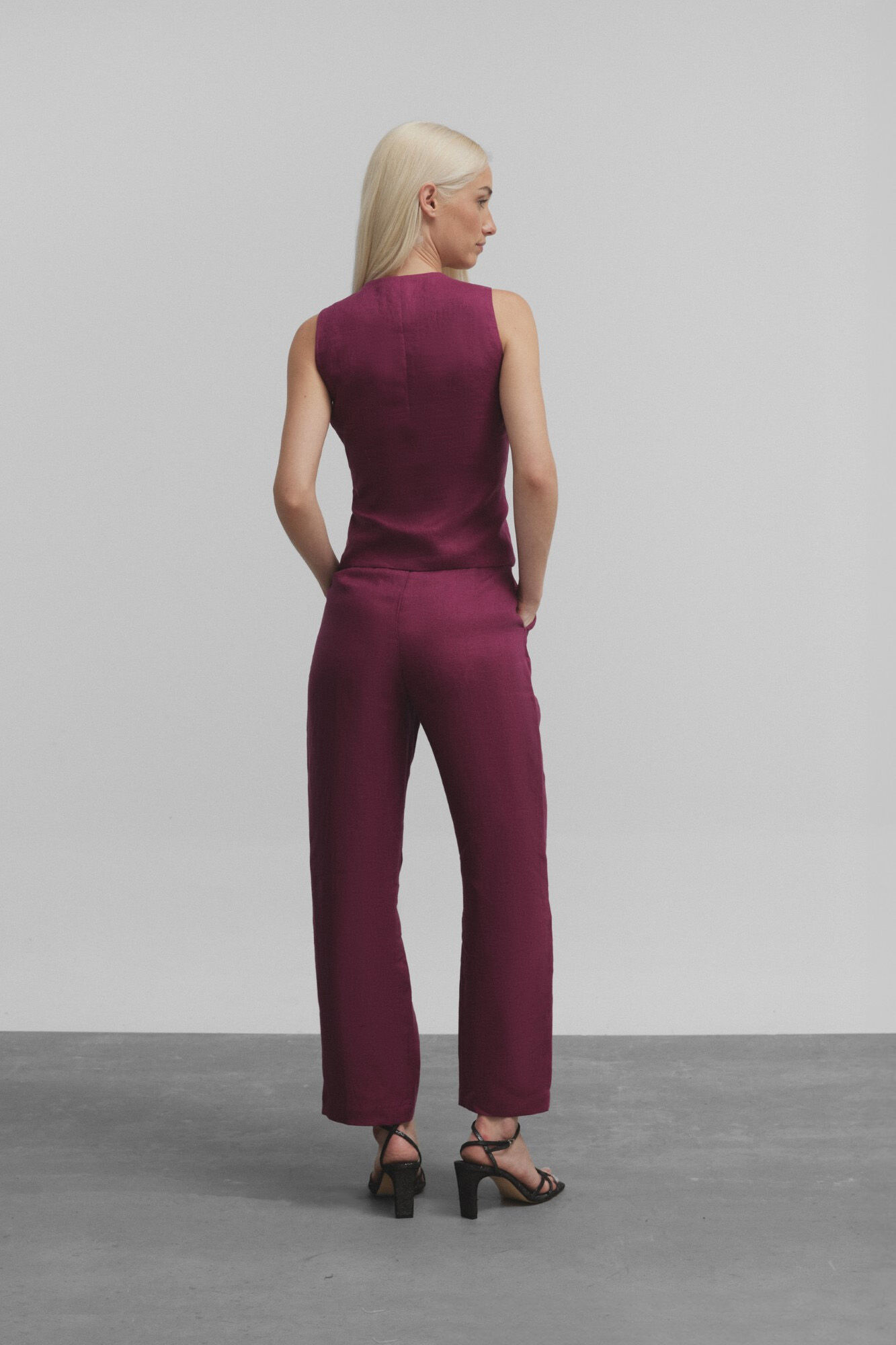 Silbon Pantal&oacute;n lino Vino