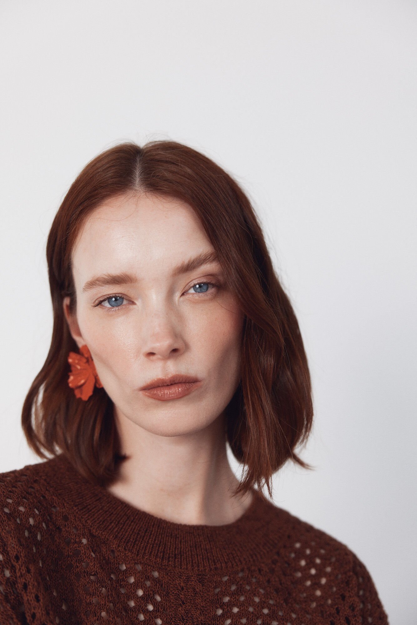 Cortefiel Jersey-knit openwork jumper Dark brown