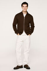 Selected Blus&atilde;o com malha 100% algod&atilde;o org&acirc;nico Castanho