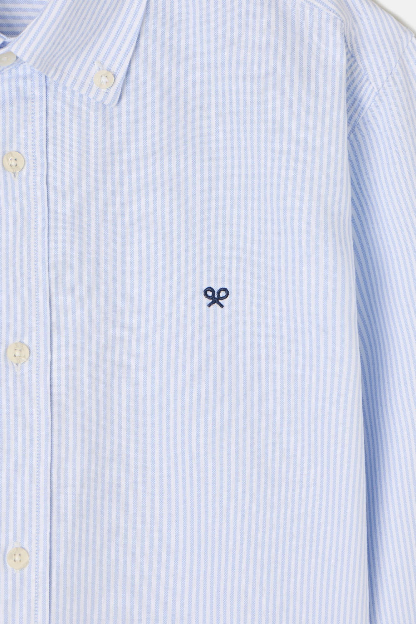 Silbon Camisa esportiva riscas Oxford Azul