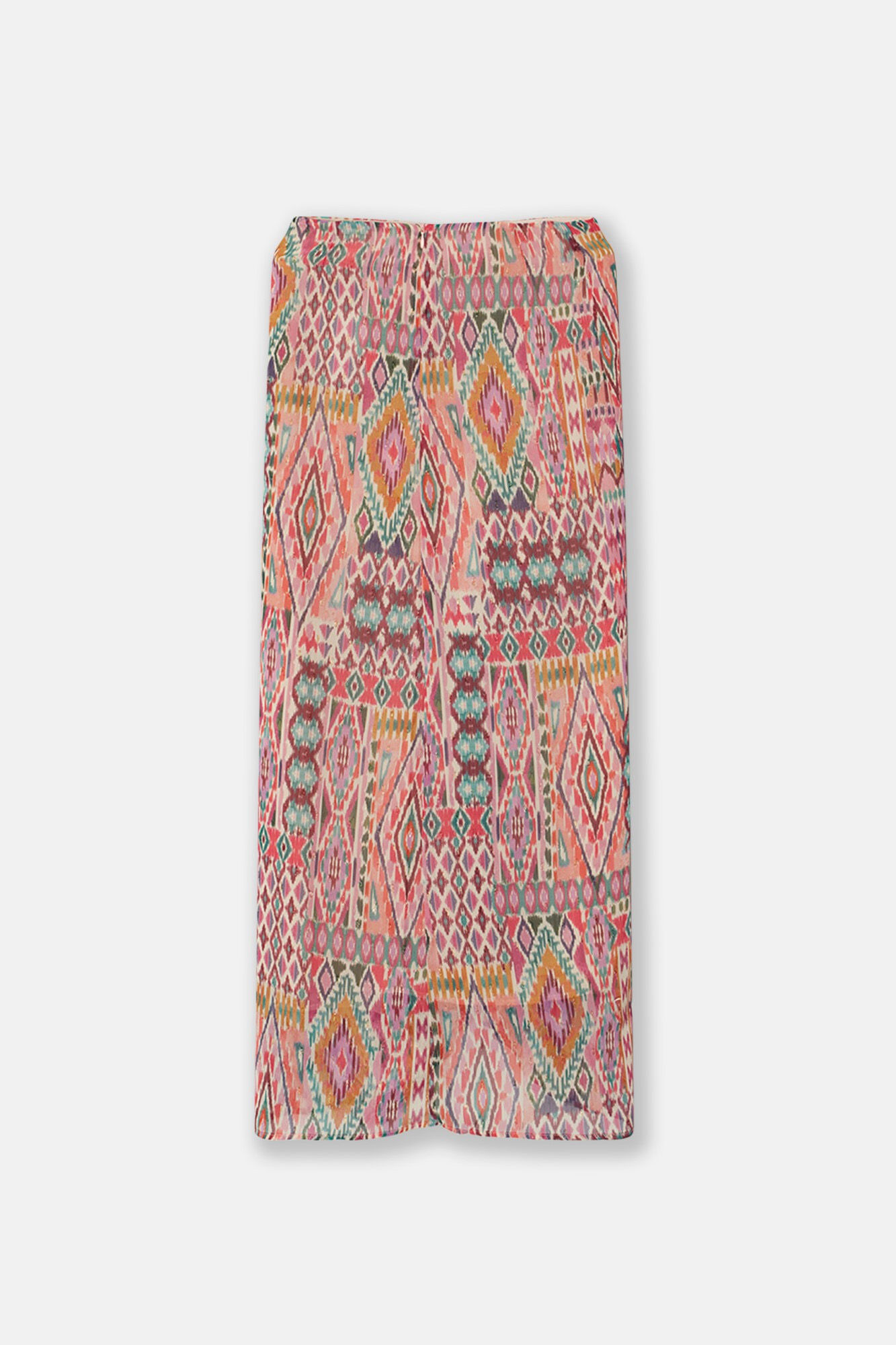 Silbon Ikat-print nude skirt Multicolour