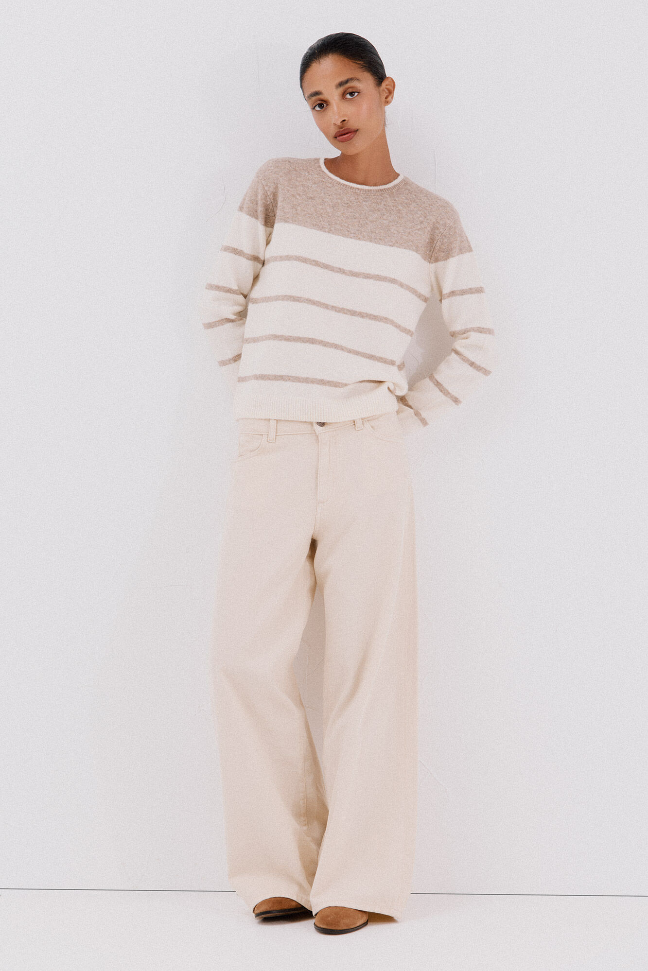 Cortefiel Soft feel jumper Beige