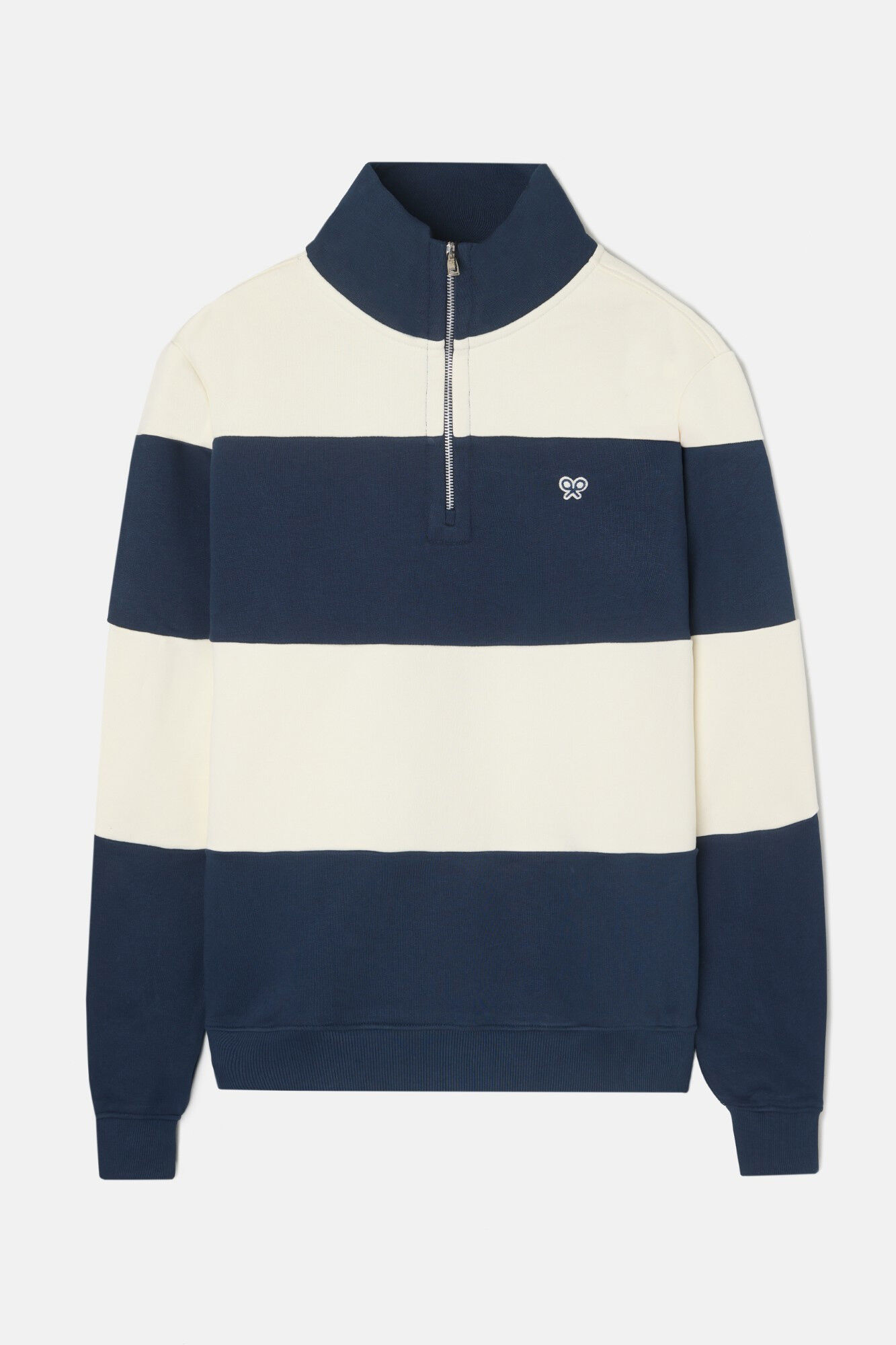 Silbon Sweatshirt fecho-&eacute;clair largo com meia z&iacute;per Azul