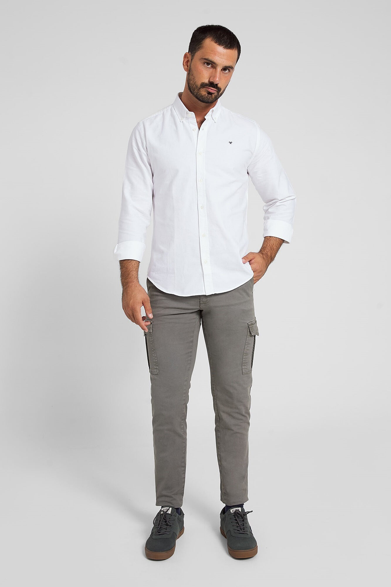 Silbon Camisa sport oxford line blanca Blanco