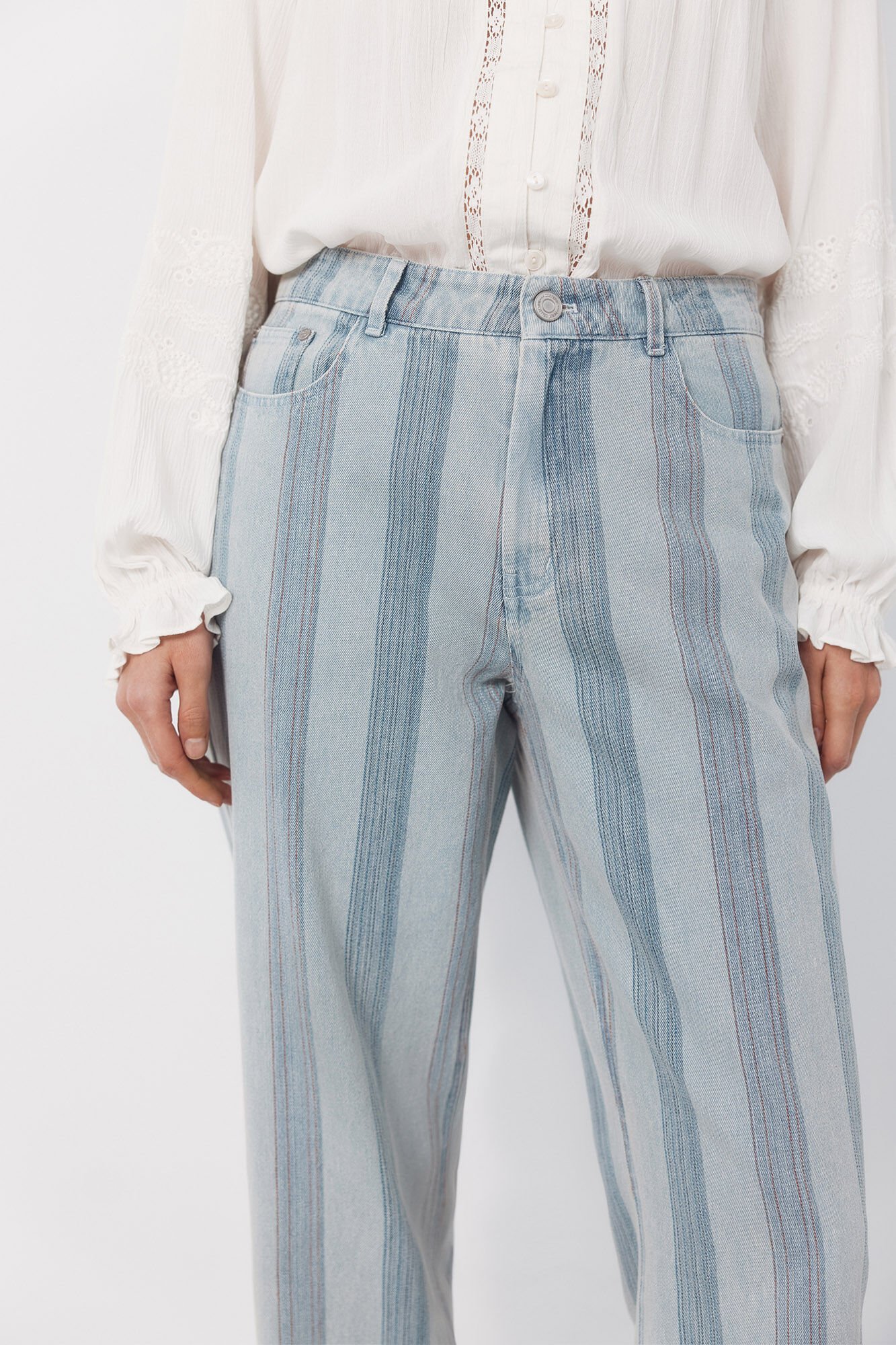 Cortefiel Jeans rayas Recto Blue