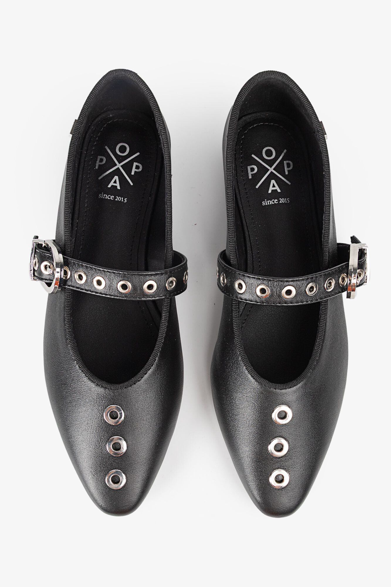 Popa Luzetta nappa ballet flats Black