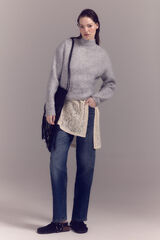 Cortefiel Purl knit jumper Grey