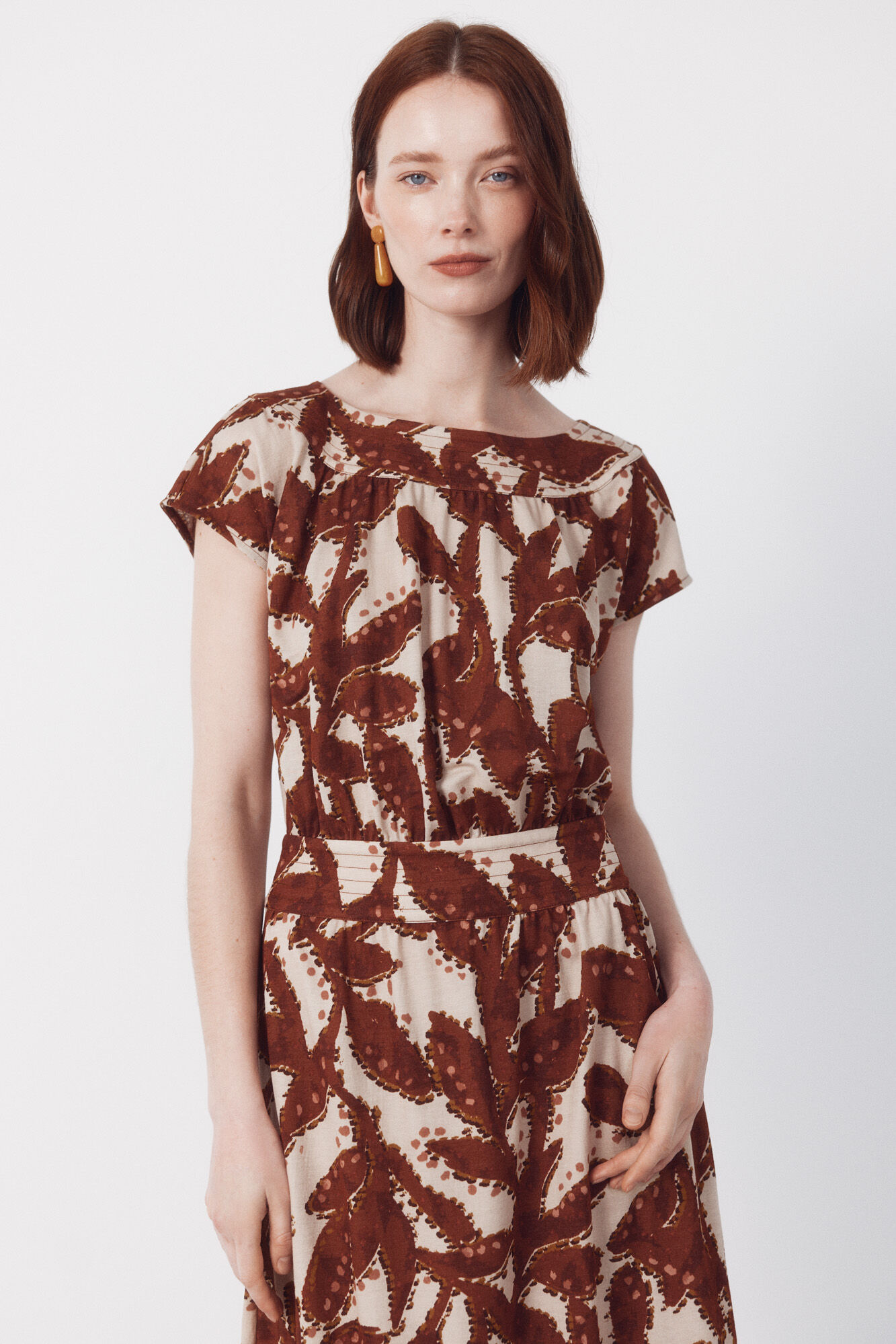 Cortefiel Print piqu&eacute; dress