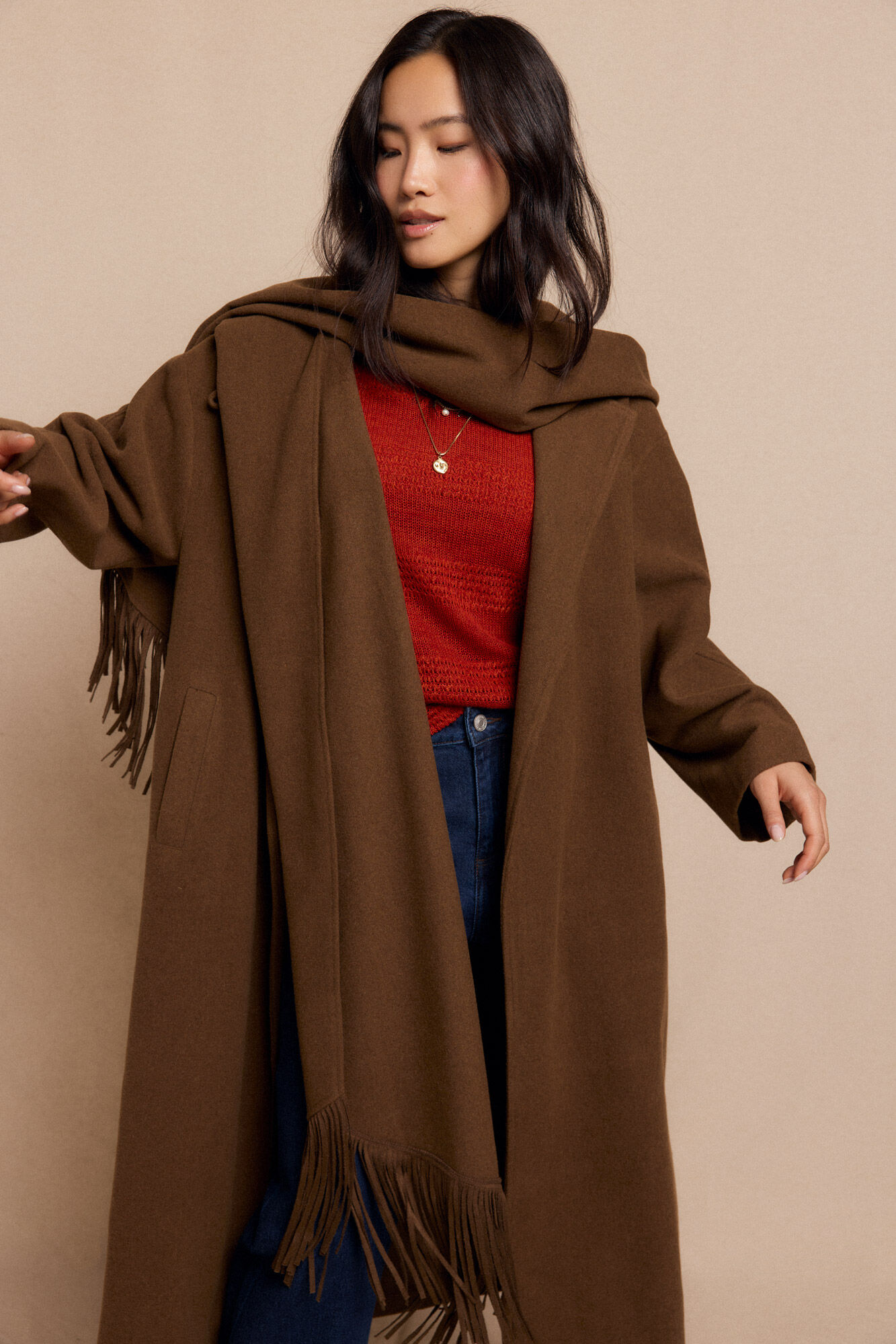 Slowlove Abrigo largo bufanda