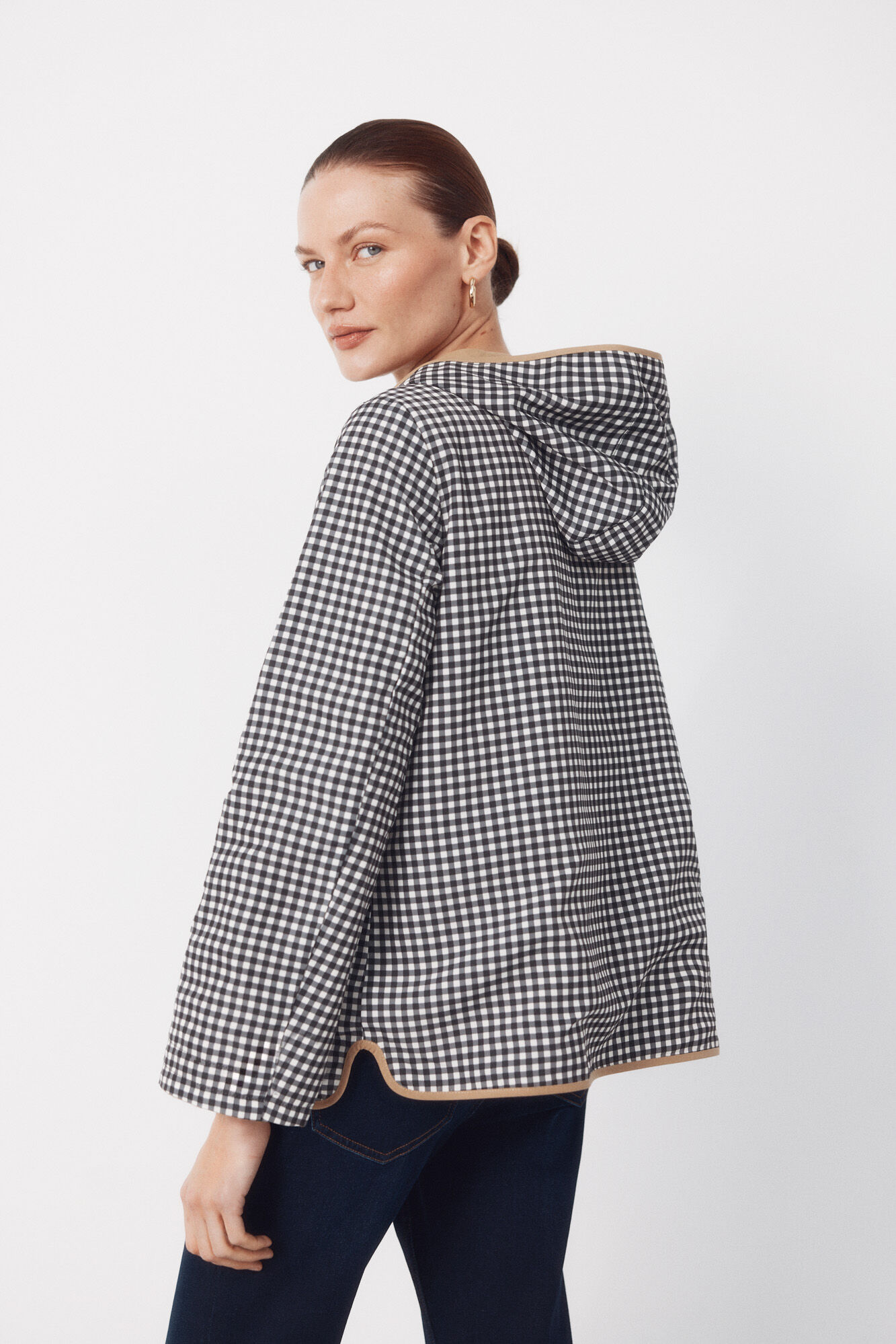 Cortefiel Parka revers&iacute;vel water repellent Castanho