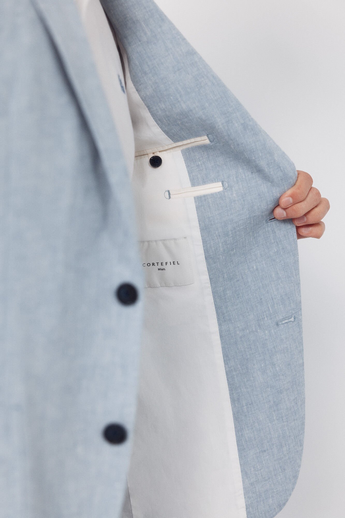 Cortefiel Linen blazer Blue