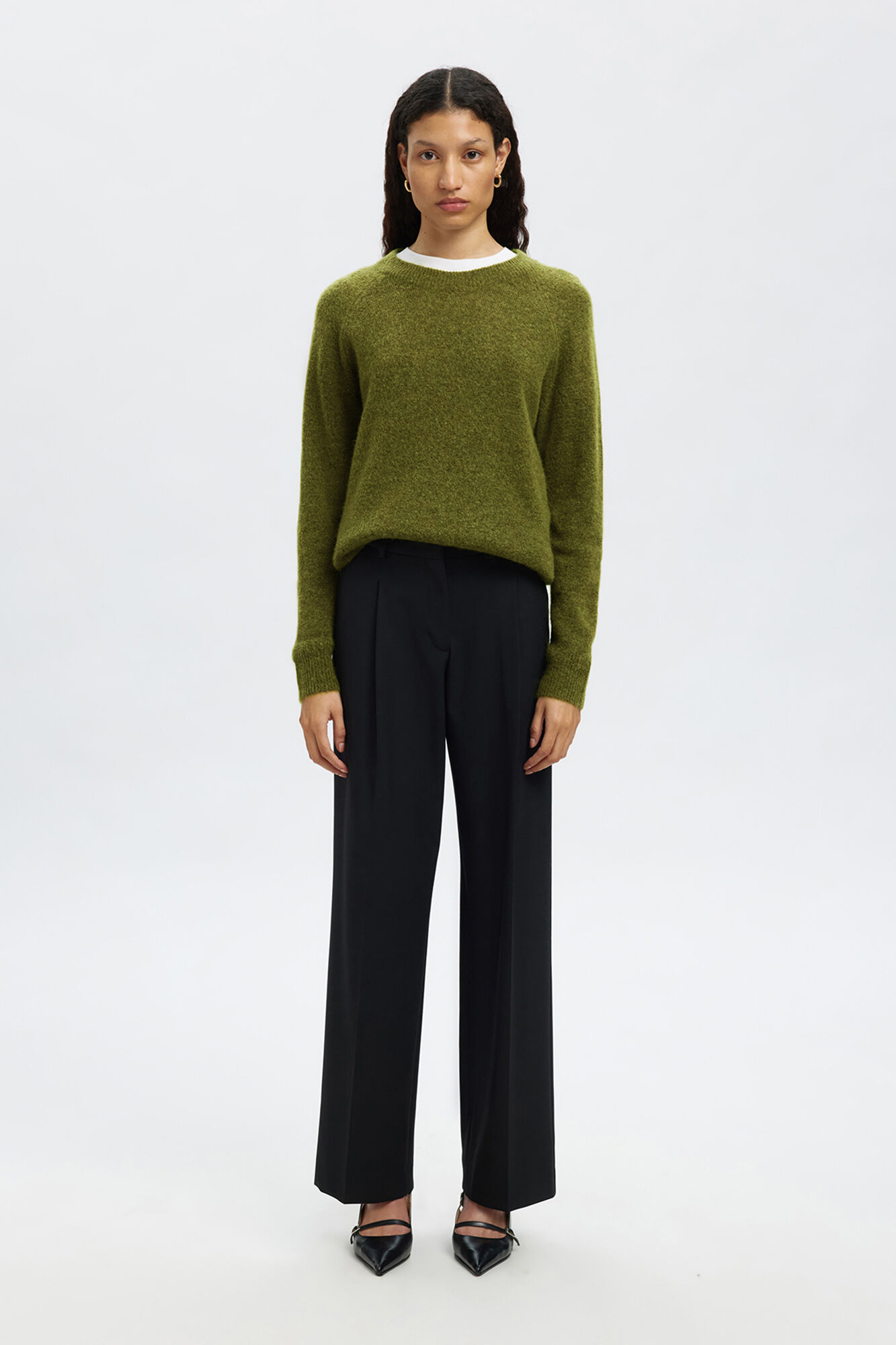 Selected Jersey lana y alpaca Verde