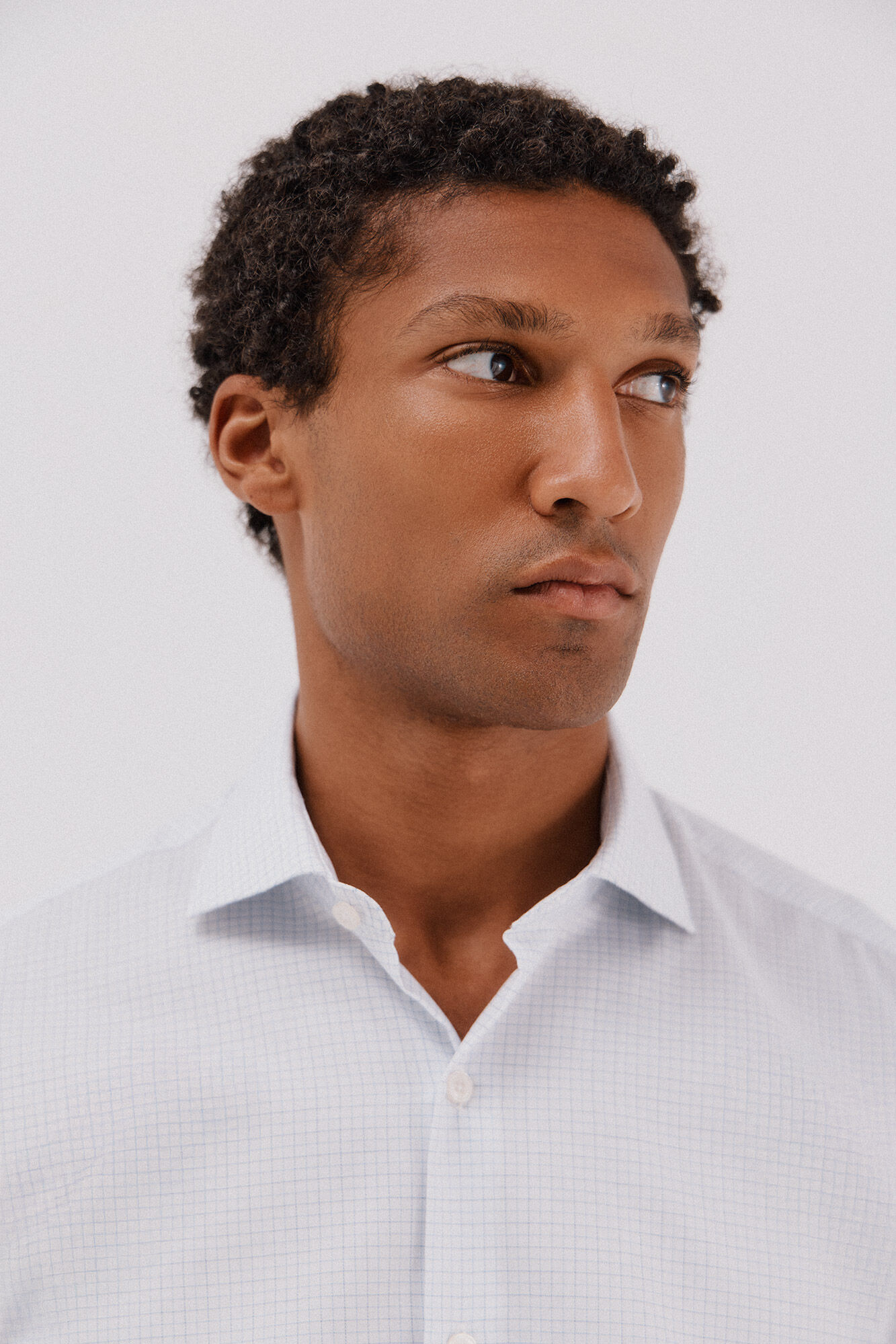 Cortefiel Easy-iron checked dress shirt Printed white