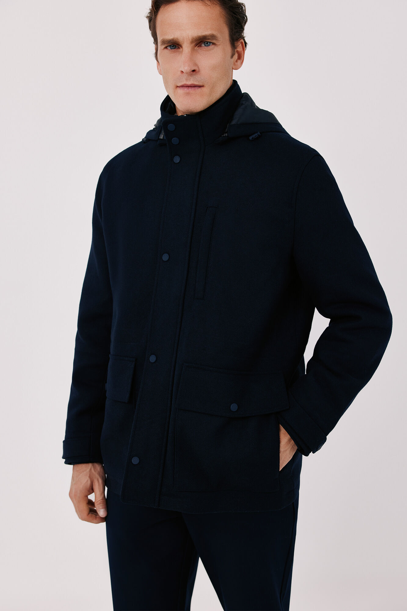 Cortefiel Jacket with lining Navy