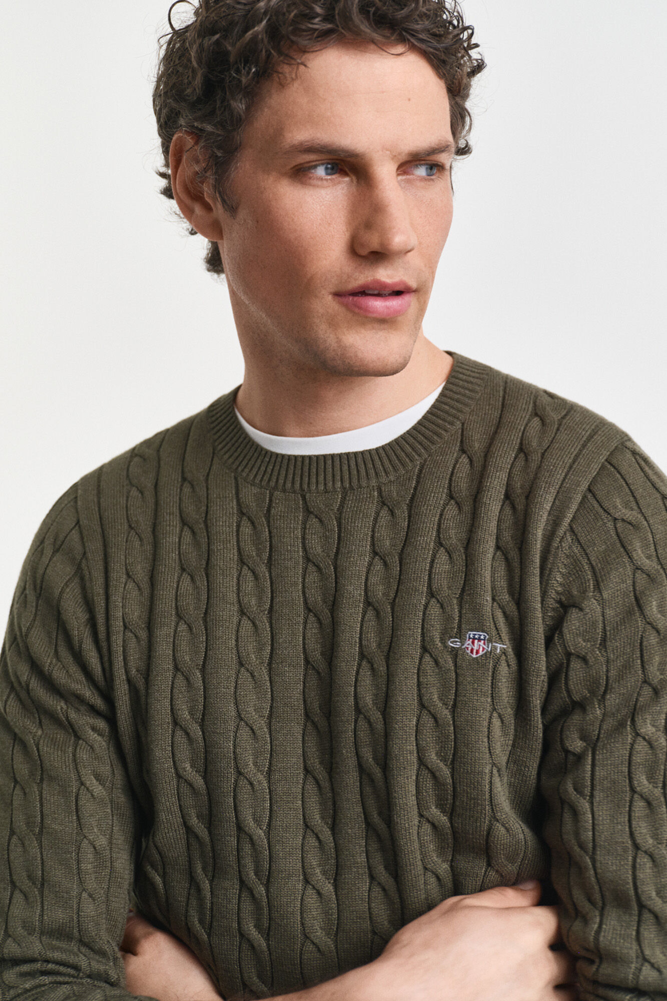 Gant Camisola de algod&atilde;o com gola redonda