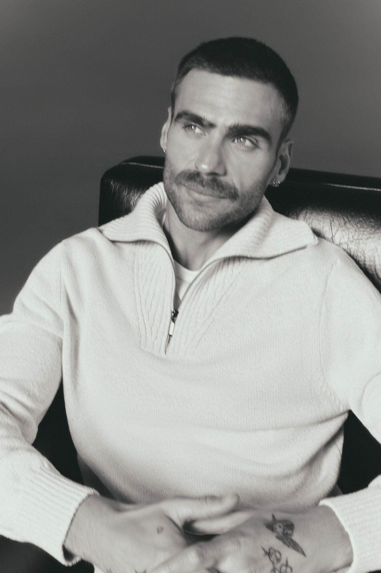 OOTO Jersey cuello polo cremallera algod&oacute;n Beige