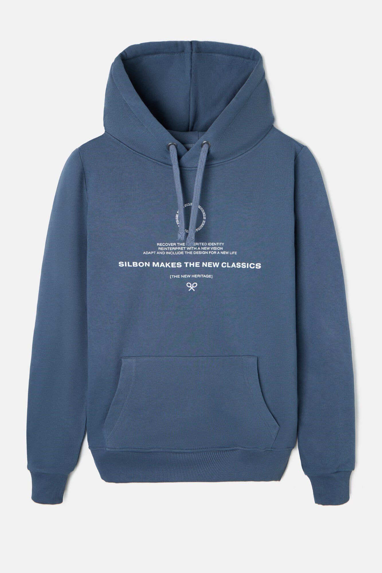 Silbon Novo Sweatshirt cl&aacute;ssico com capuz Azul