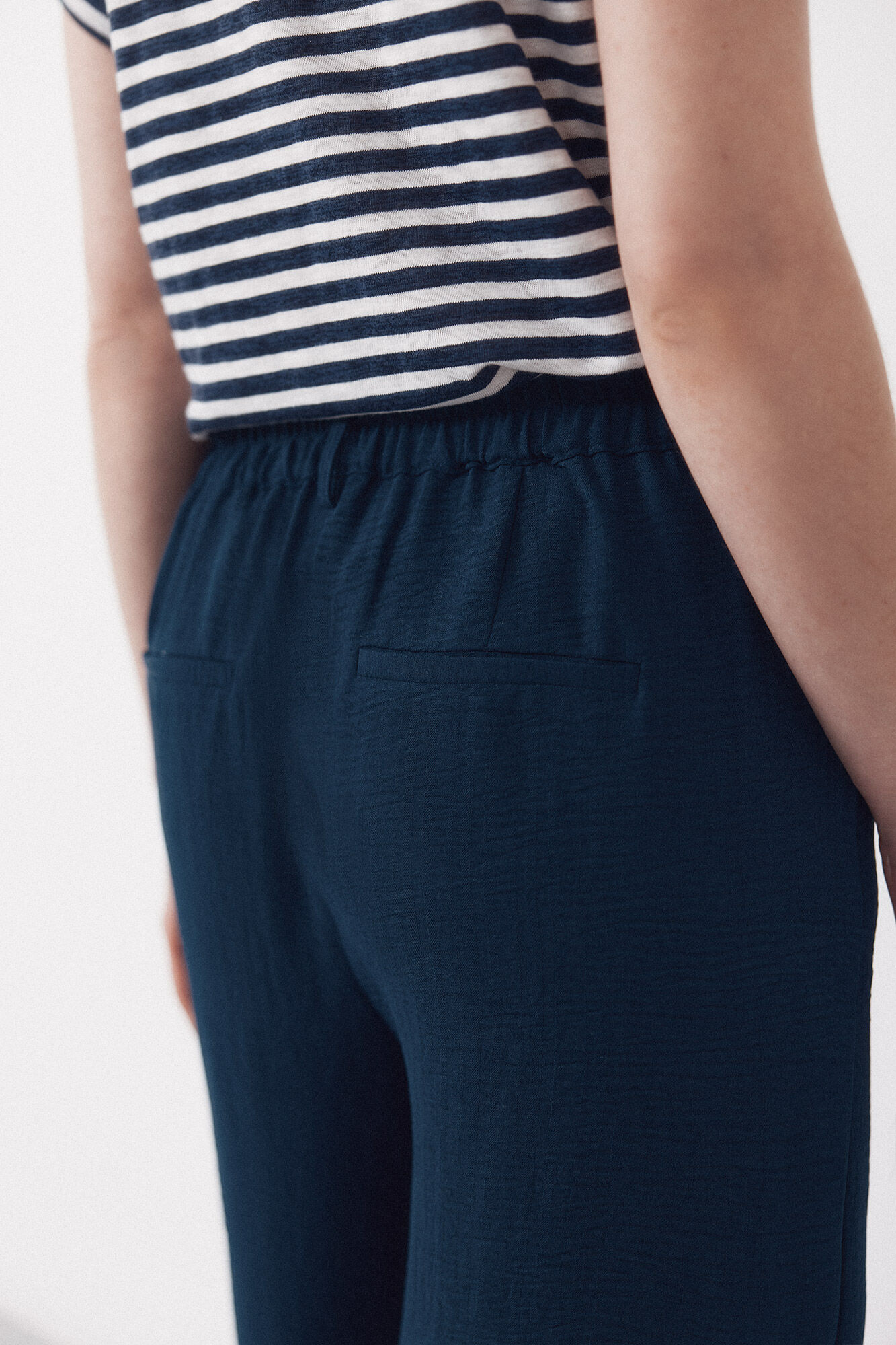 Cortefiel Textured pants Navy