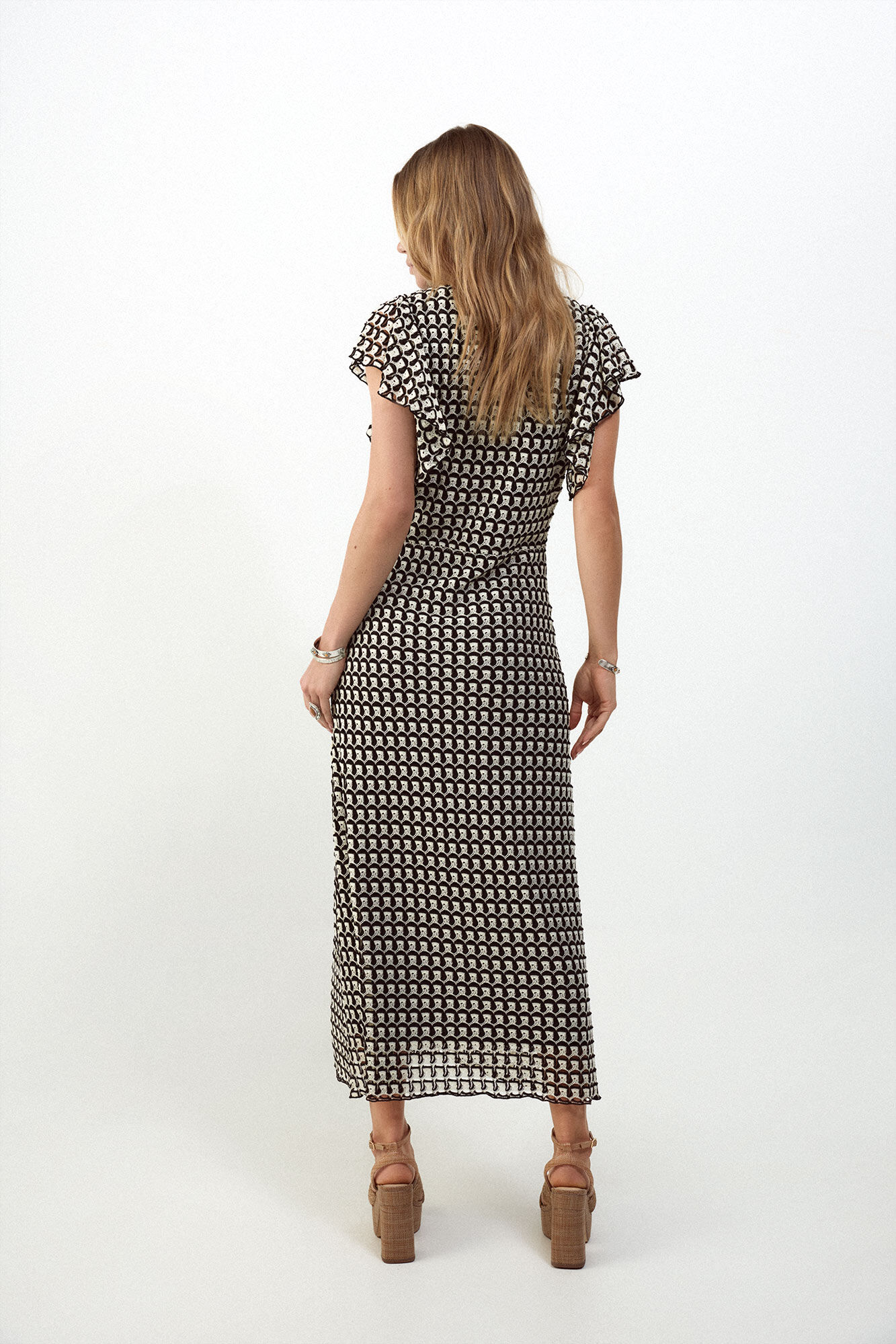 Slowlove Multicoloured structured dress Black