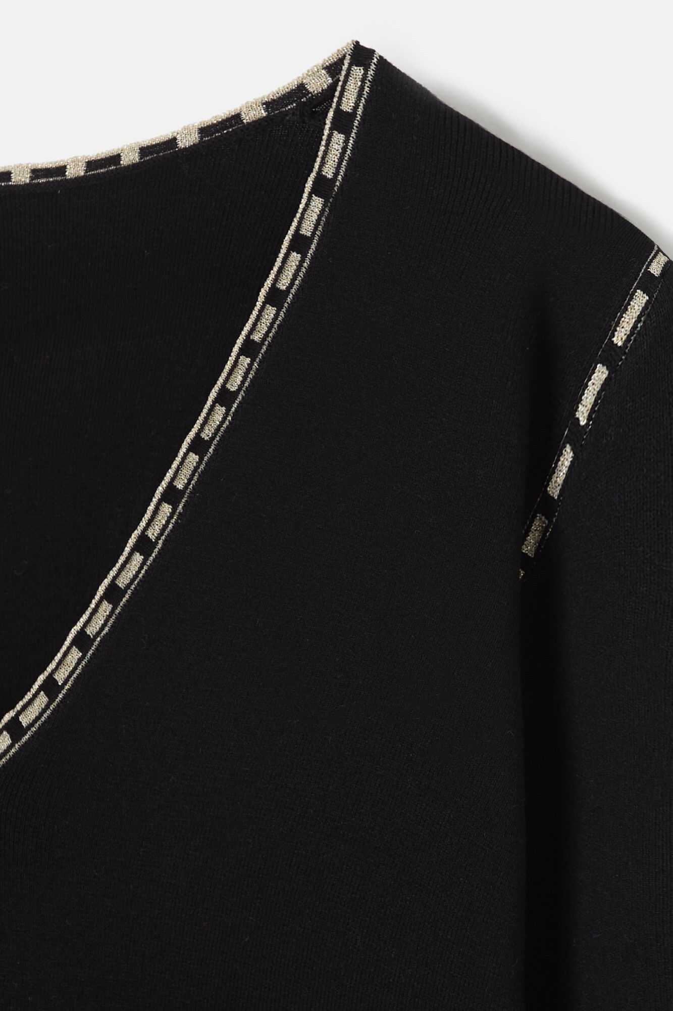 Silbon Top de malha com decote contrastante Preto