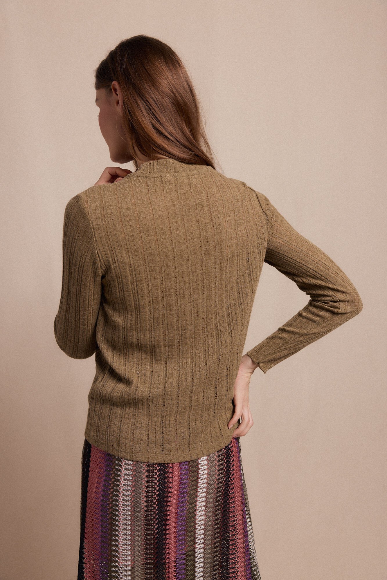 Slowlove Top malha estrutura Verde