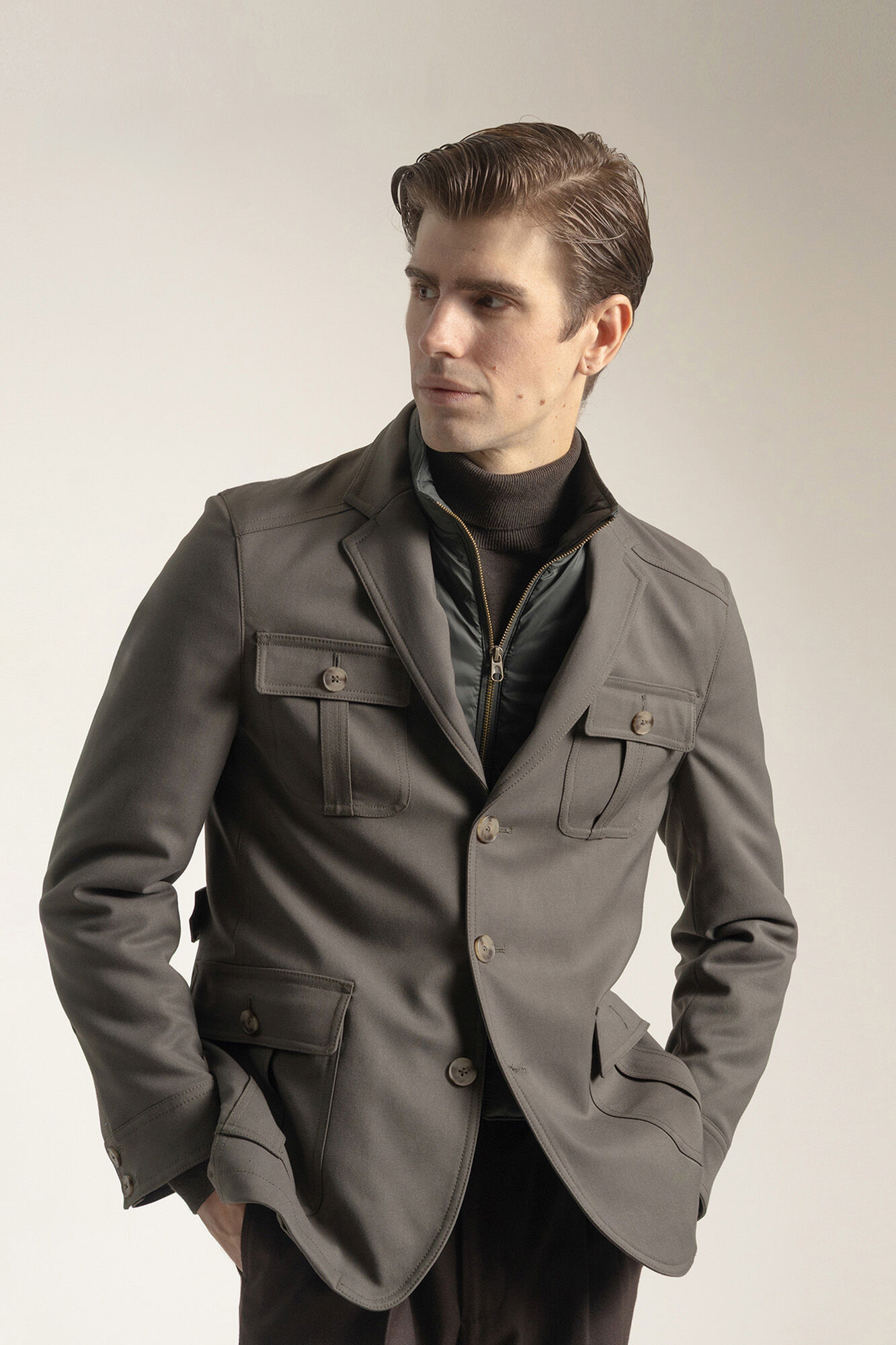 PuroEGO Jaqueta safari c&aacute;qui